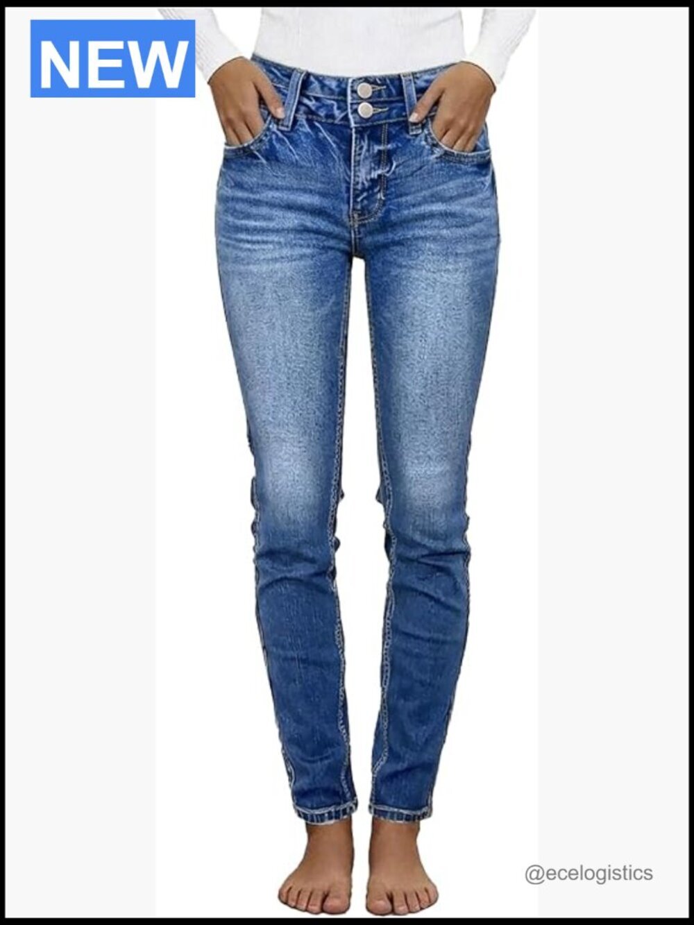 High Waist Skinny Jeans Butt Lifting Stretchy Denim Pants